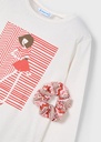 T-shirt met scrunchie