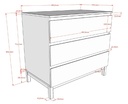 Commode met 3 laden Eva