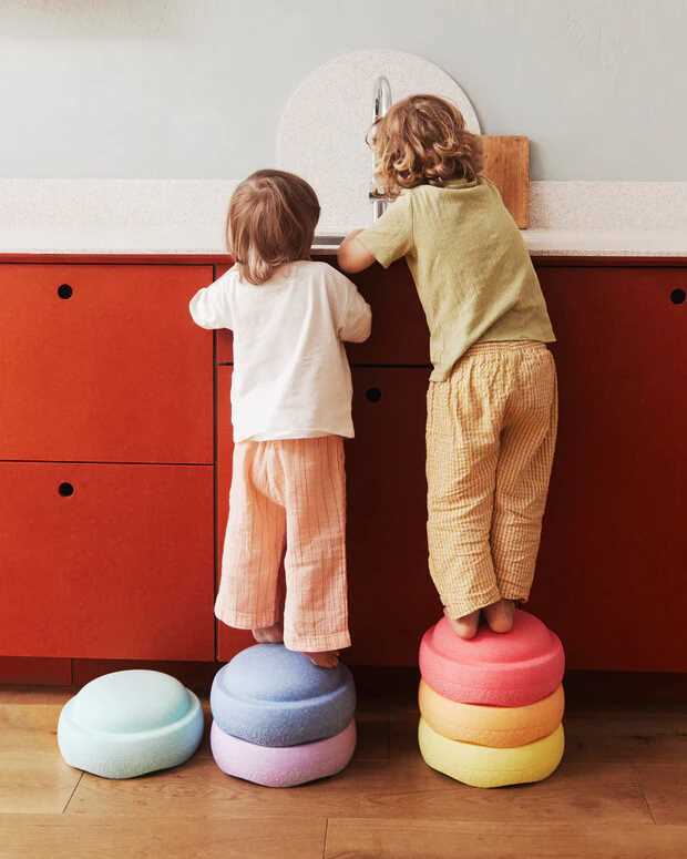 Stapelstenen 7 stuks + balanceerbord super confetti