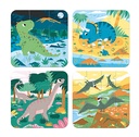 4 puzzels dinosaurus (6 - 9-12-16 stuks)