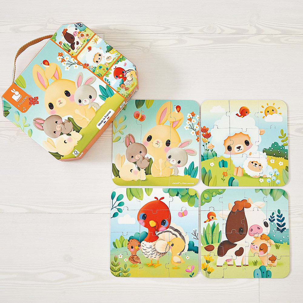 Evolutieve puzzels boerderijdieren - boerderij
