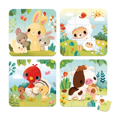 Evolutieve puzzels boerderijdieren - boerderij