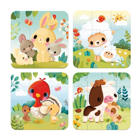 Evolutieve puzzels boerderijdieren - boerderij
