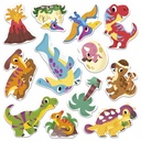 Dikke herkleerfbare stickers - dinosauren - 2 jaar