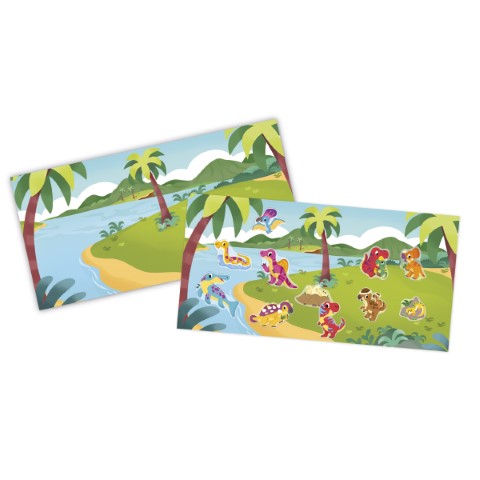 Dikke herkleerfbare stickers - dinosauren - 2 jaar