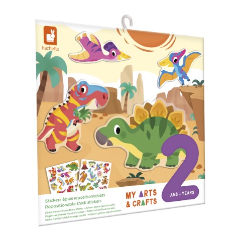 Dikke herkleerfbare stickers - dinosauren - 2 jaar