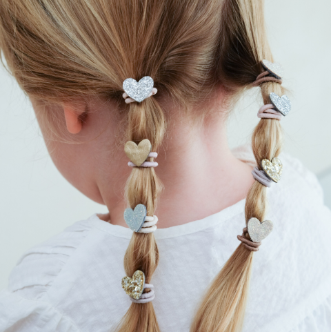 Haarelastiek hart mini (8 stuks)