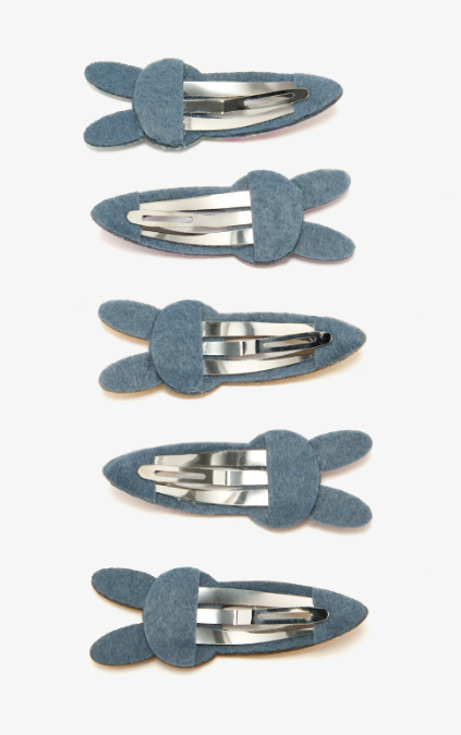 Haarspeld paashaas mini (5 stuks)