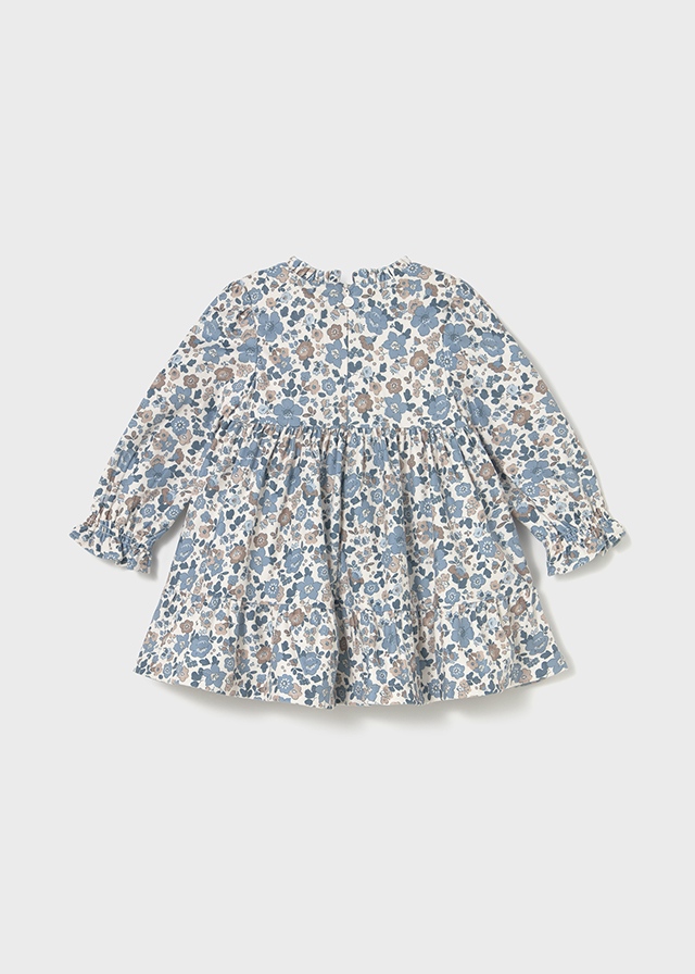 Geprinte velvet babyjurk met bloemen