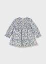 Geprinte velvet babyjurk met bloemen