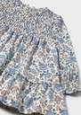 Geprinte velvet babyjurk met bloemen