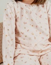 Pyjamaset met bloemen en konijn in fluweel - autumn forest