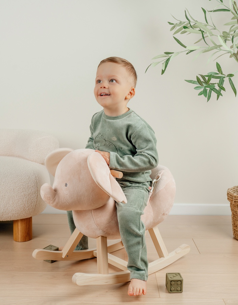 Pyjamaset met mammoetborduursel in fluweel