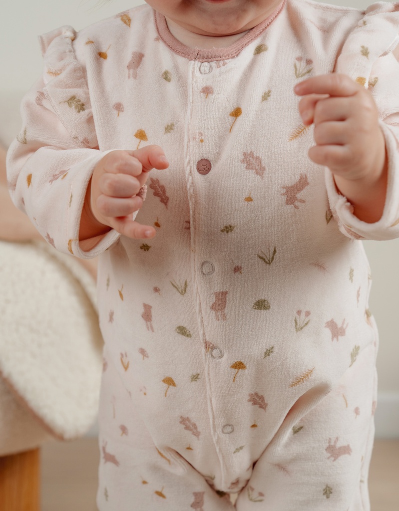 Pyjama met ruches in fluweel - autumn forest