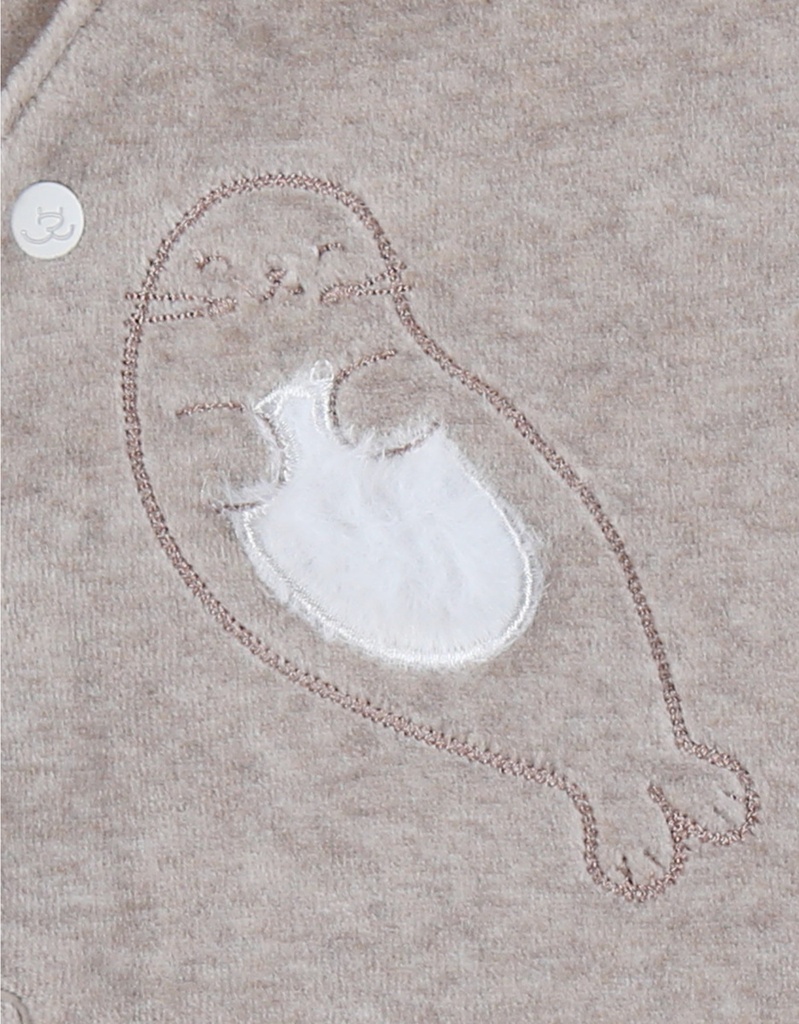 Kruippakje met zeehondenborduursel in fluweel