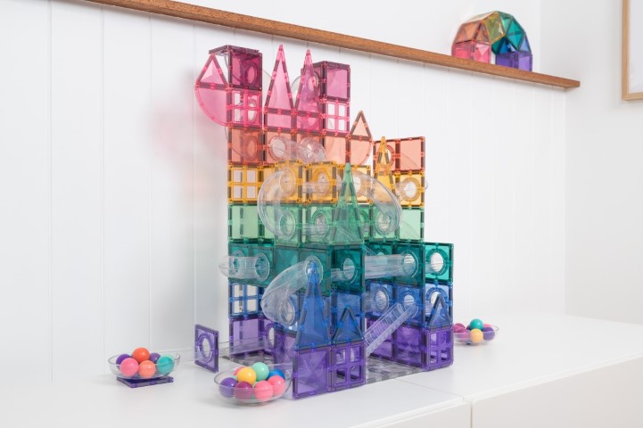 Magnetische tegels ball run pack 106 stuks