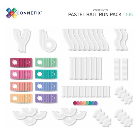 Magnetische tegels ball run pack 106 stuks