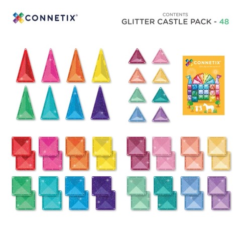 Magnetische tegels castle pack 48 stuks