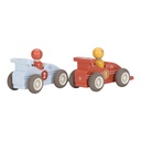 Houten pullback raceauto's