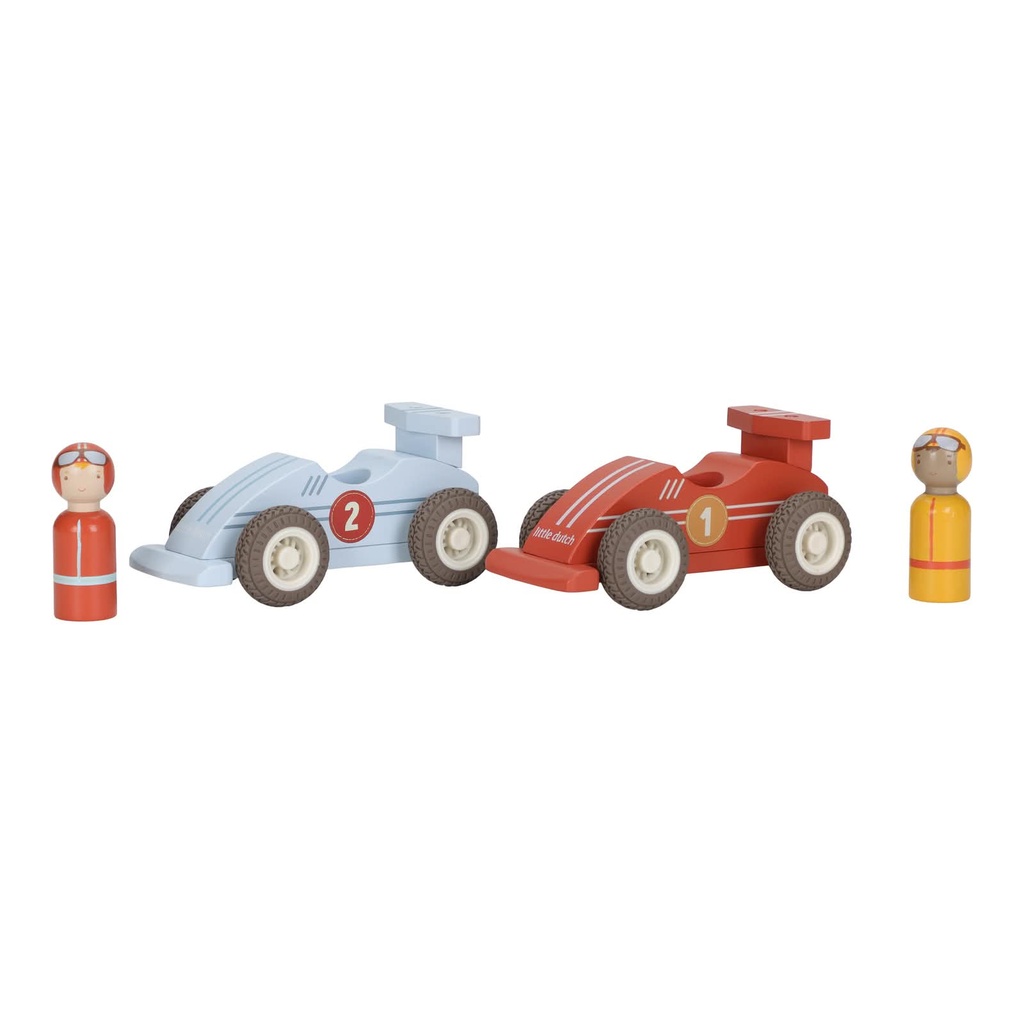 Houten pullback raceauto's