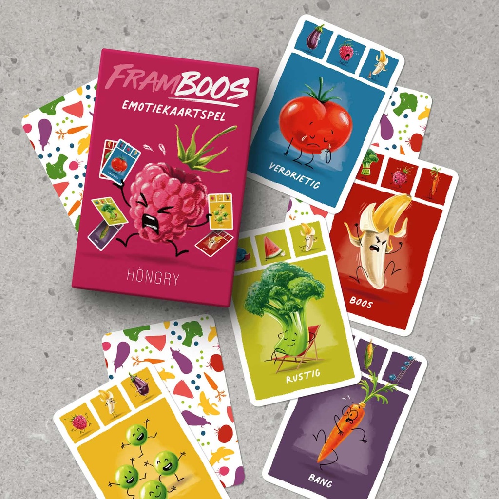 Framboos emotie kaartspel - kaartspel rond gevoelens