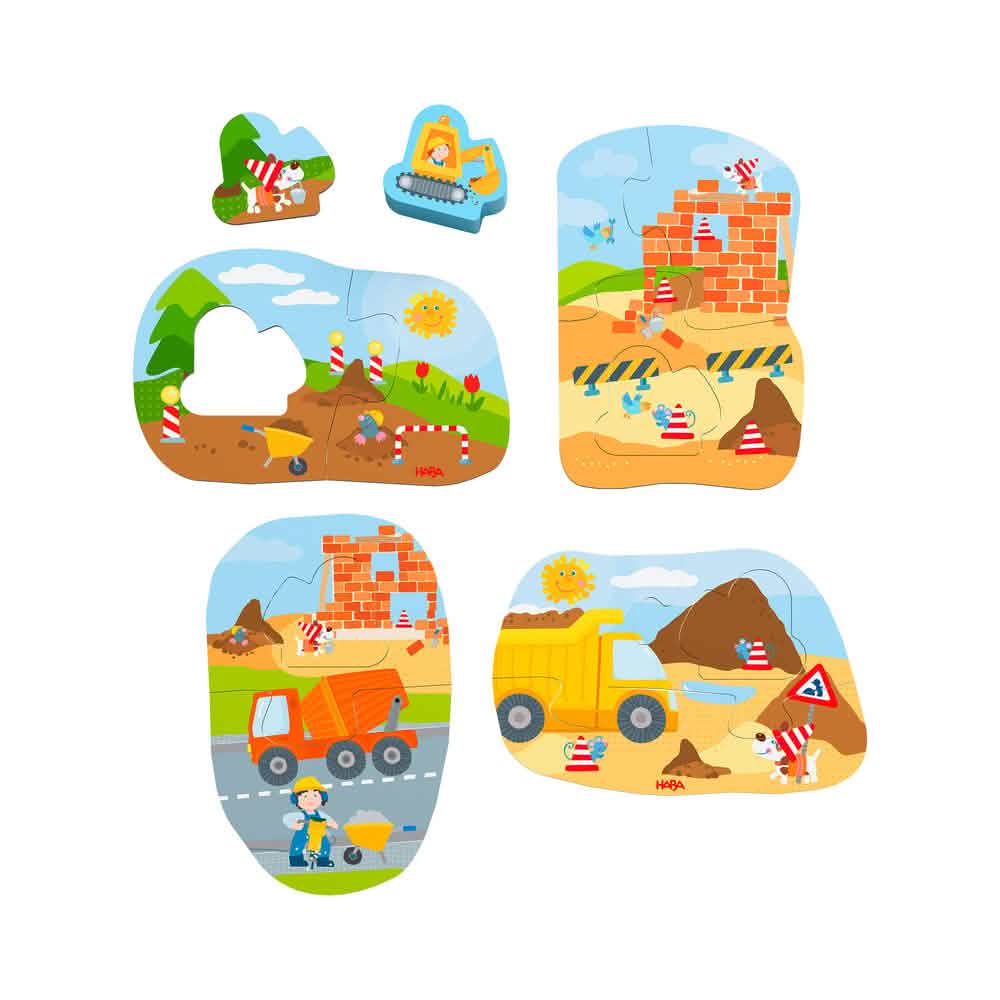 4 eerste puzzels - bouwplaats