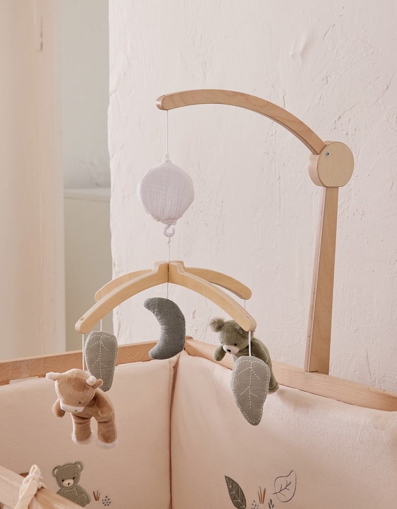 Muziekmobiel met houten arm