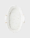Draagwieg met matras en bekleding in mousseline