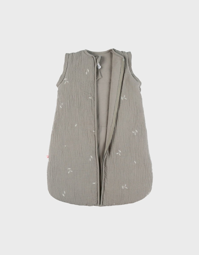 Winterslaapzak afneembare mouwen in gewatteerde mousseline (1-6m/70 cm/van tog 2.0 tot 3.5)