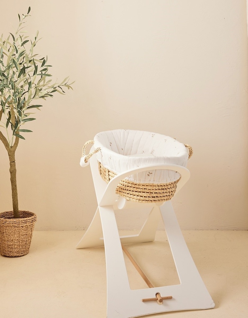 Draagwieg met matras en bekleding in mousseline