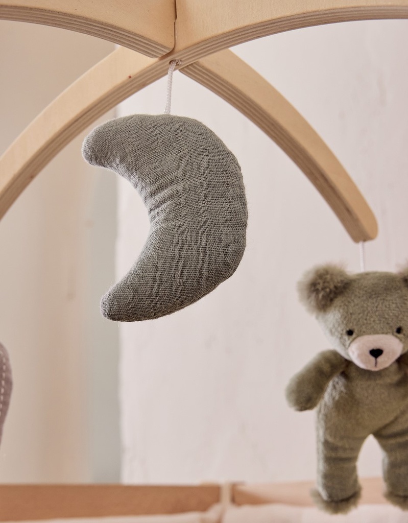 Muziekmobiel met houten arm