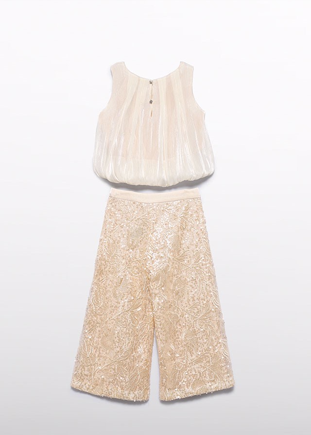 Glanzende set - lange broek en top