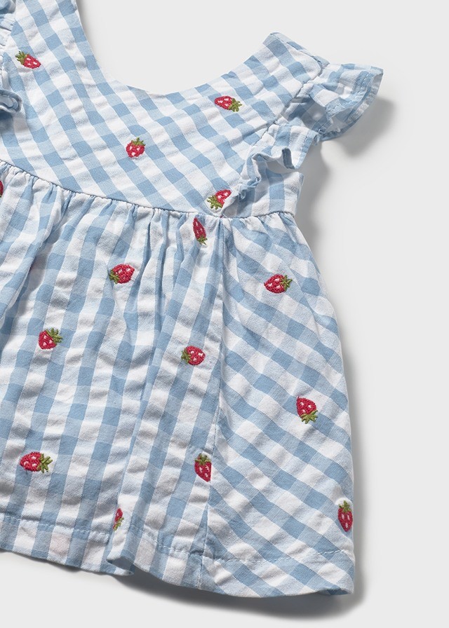 Geblokte jurk met bloomer