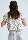 Cropped t-shirt met luipaardprint