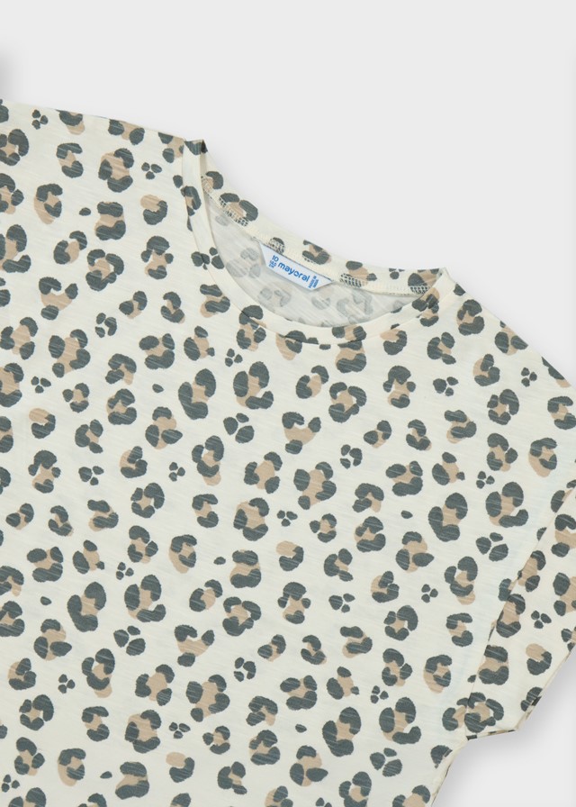 Cropped t-shirt met luipaardprint