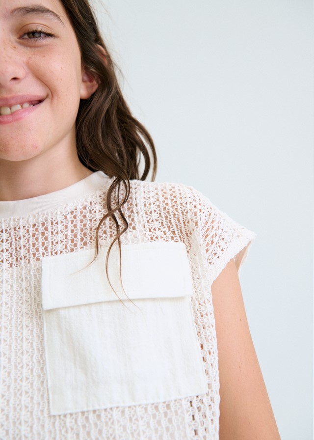 Twinset - top en camisole gehaakte met borstzak