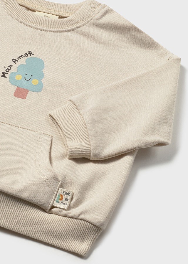 Babysweater lange mouw met kangoeroezak