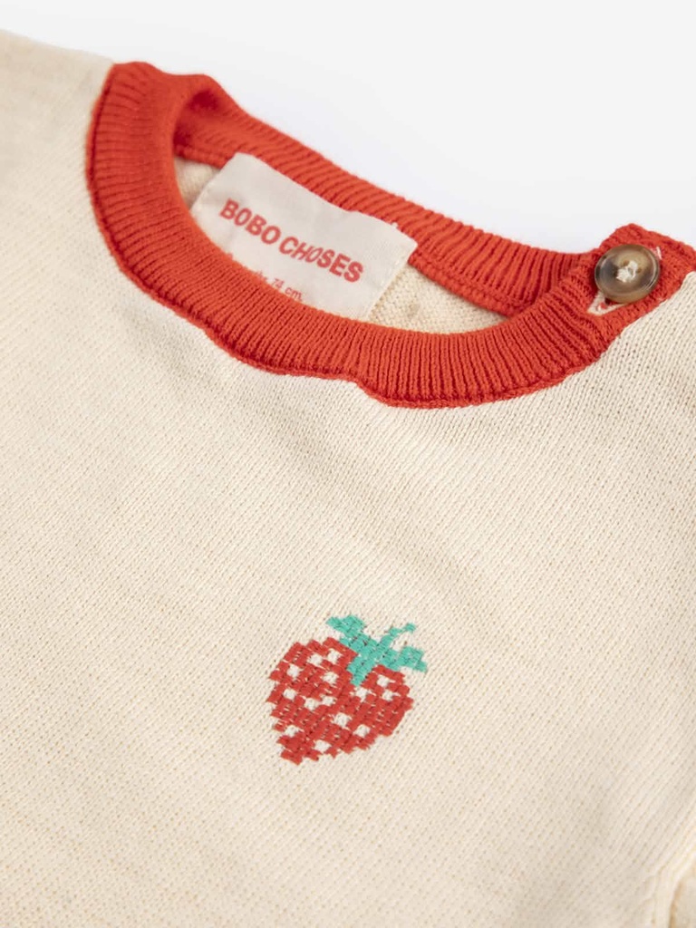 T-shirt gebreid knit pixel aardbei