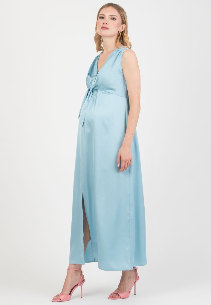 Zwangerschaps- en voedingsjurk Belen maxi - satijnlook