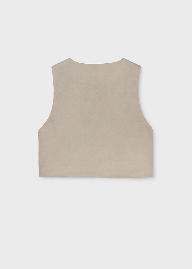 Gilet met knopen in linnenlook