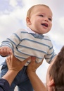 Babytrui lange mouwen met blauwe strepen