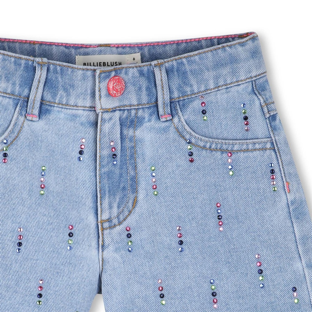 Short denim studs funlook