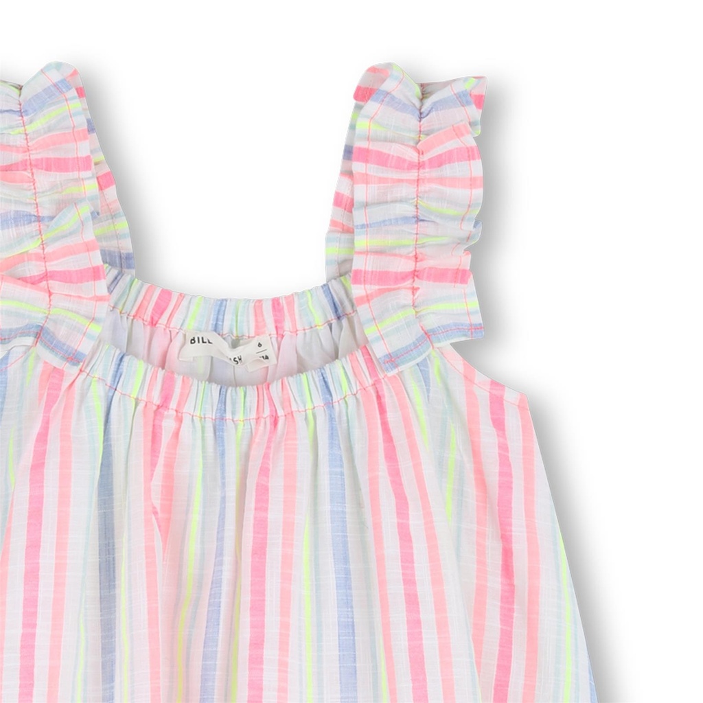 Jurk katoen streep glitterruffles