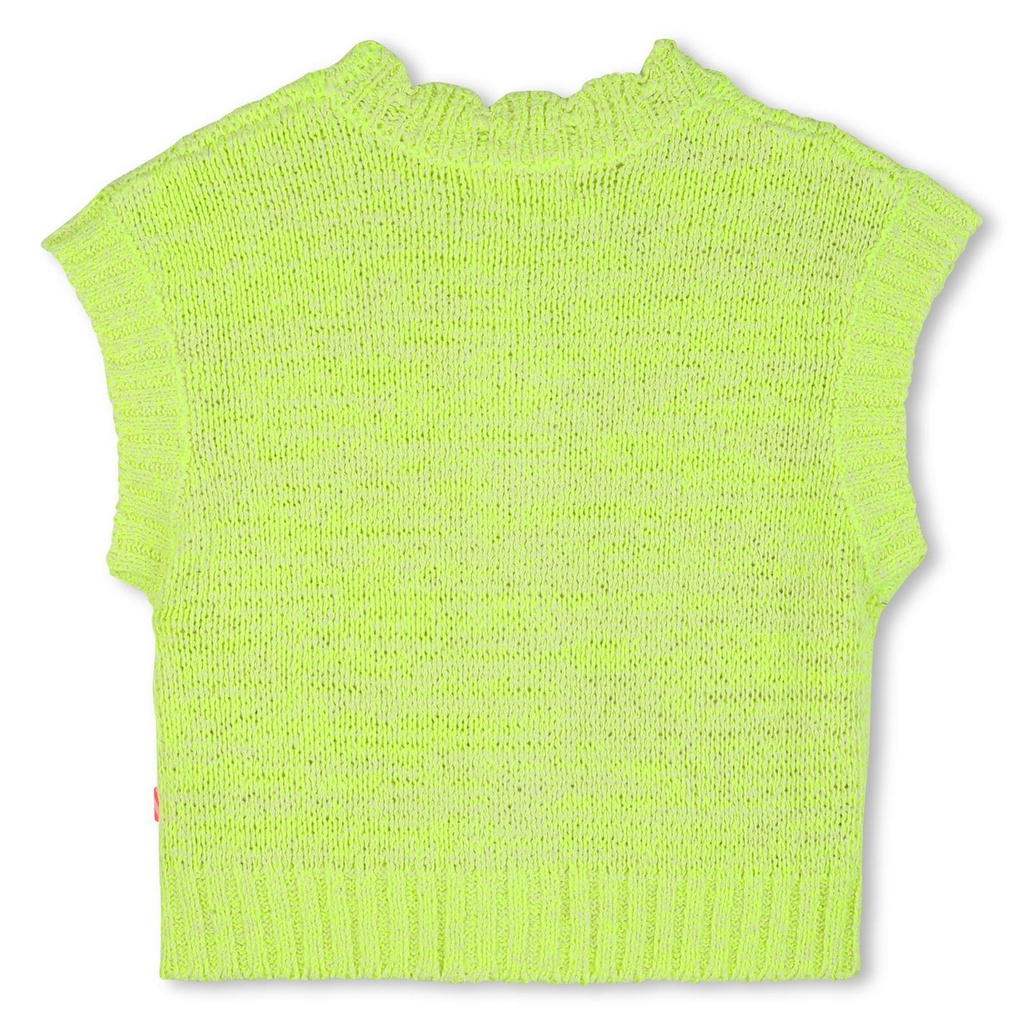 Wollen vest mouwloos glitterbadge