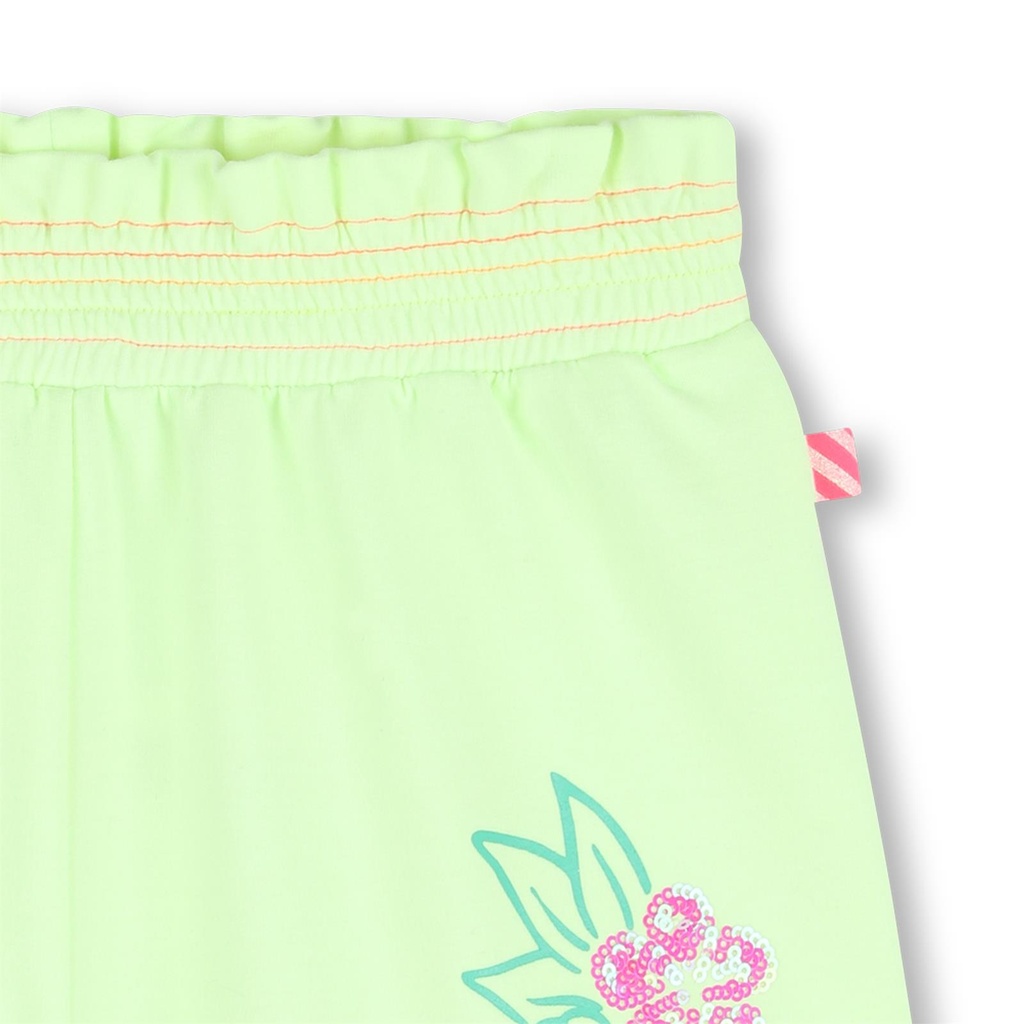 Short terry ruffle glitterprint