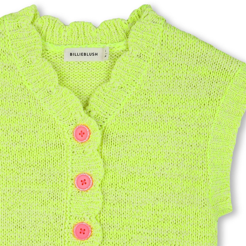 Wollen vest mouwloos glitterbadge