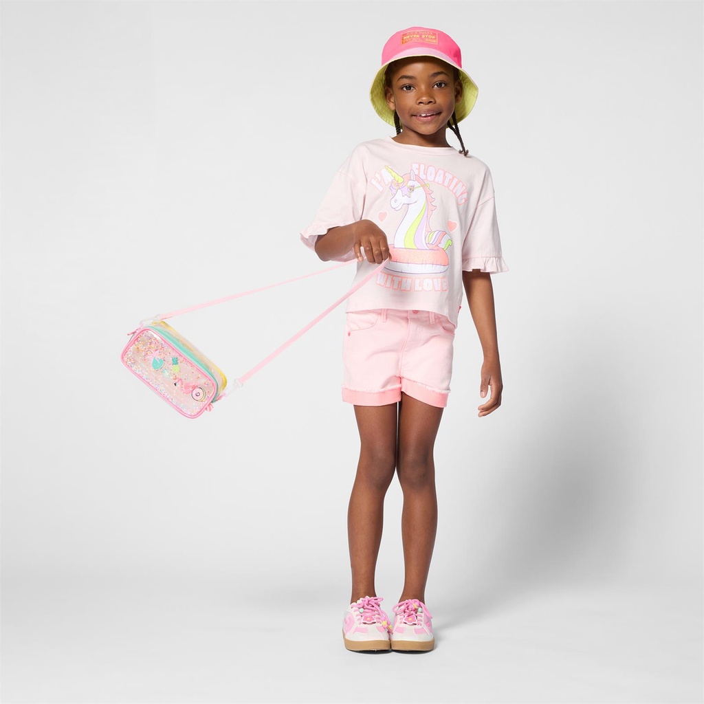 Short twill pailletten funlook