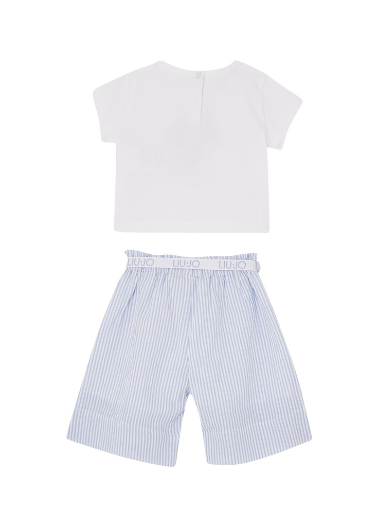 Set 2-delige t-shirt en short seersucker
