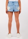 Short denim met macramé