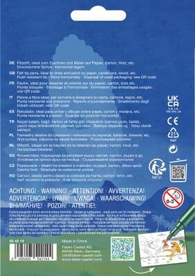 Viltstiften – 10 standaardkleuren + 3 metallic viltstiften en dino‑stickervel